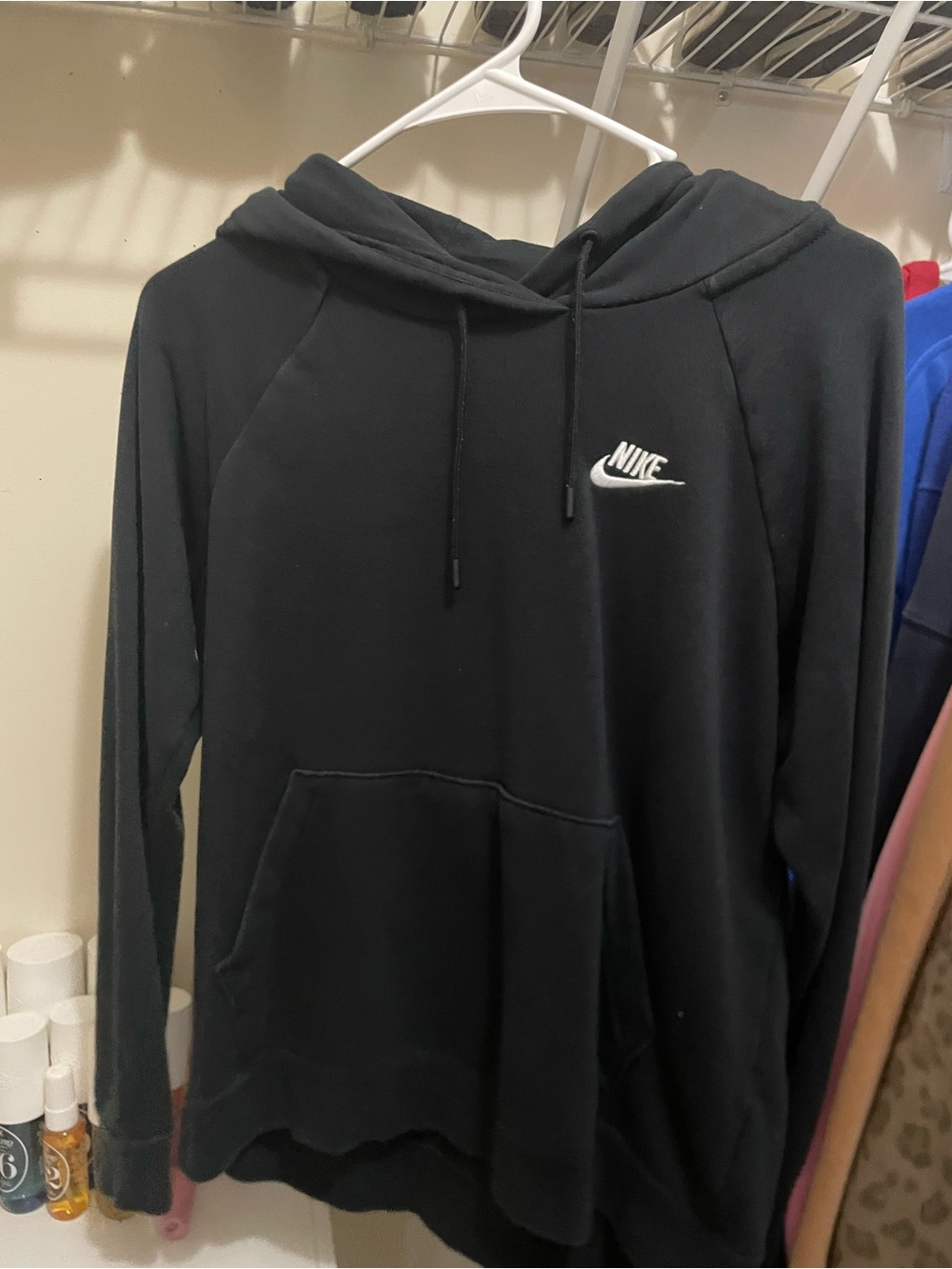 Nike Black Pullover Hoodie with White Swoosh
